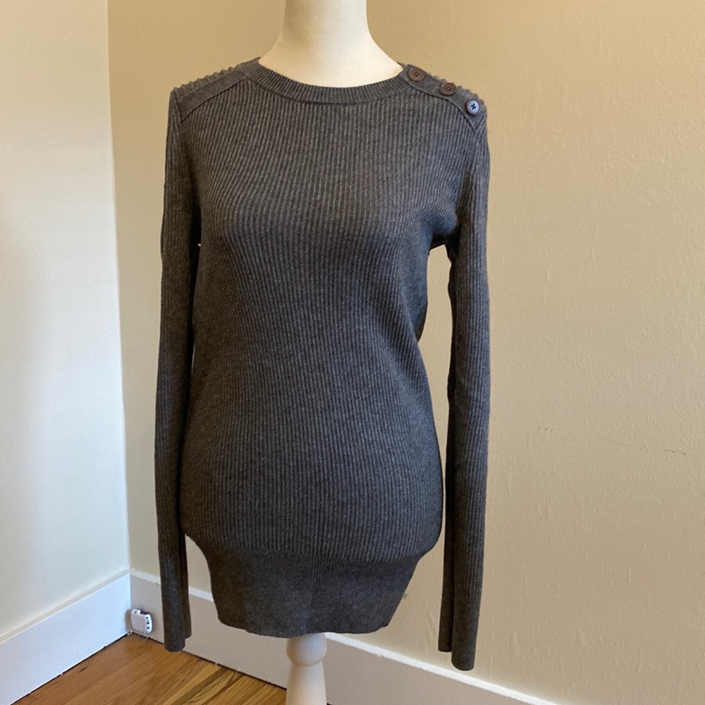Banana Republic grey military-inspired sweater